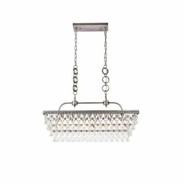 Lighting Business 32 in. Nordic Rectangle Pendant in Antique Silver LI3488346